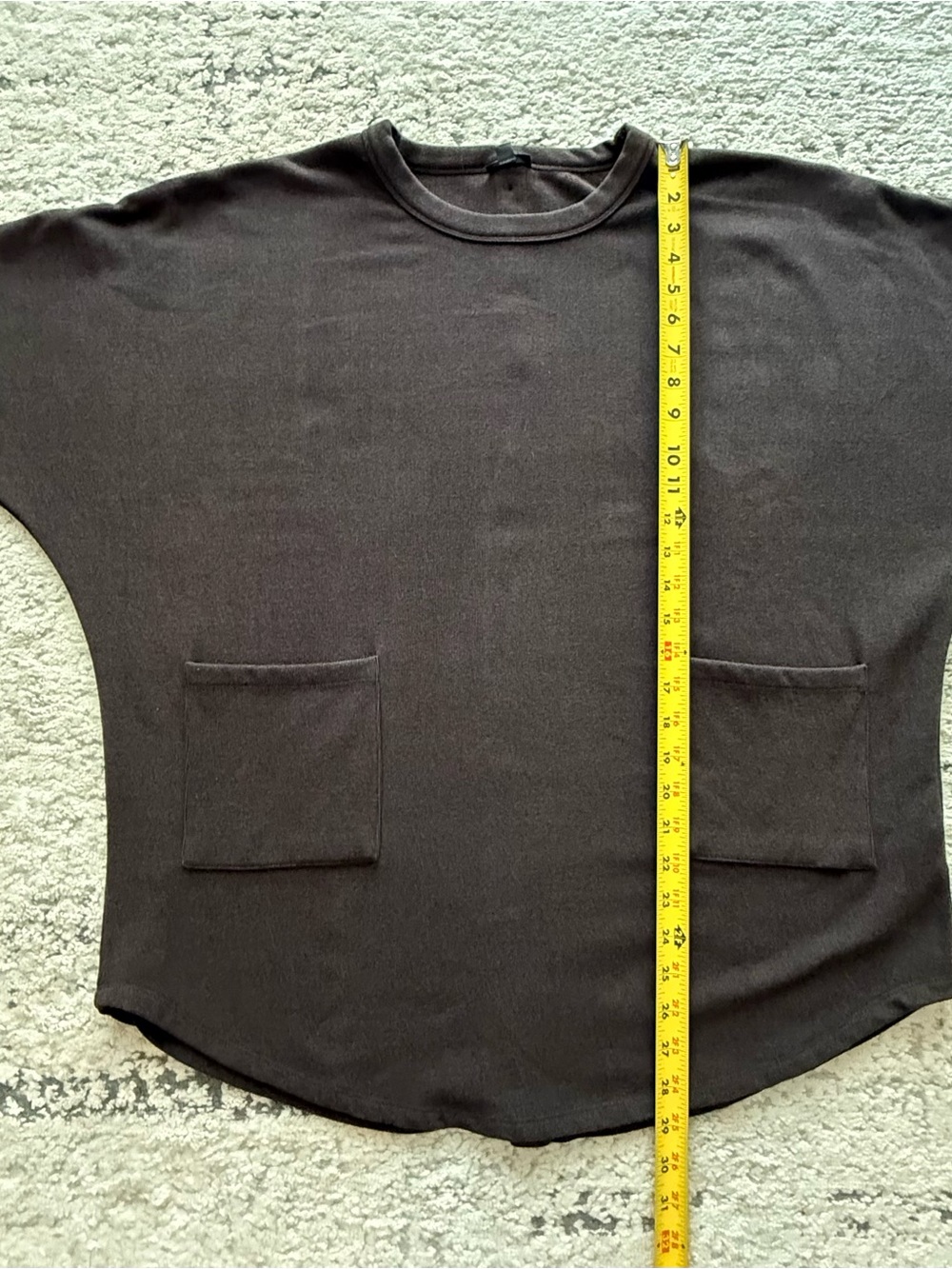 Coco + Carmen Women’s Weekend Pocket Pullover Sweater w/ Button Backed- Brown - Picture 10 of 13